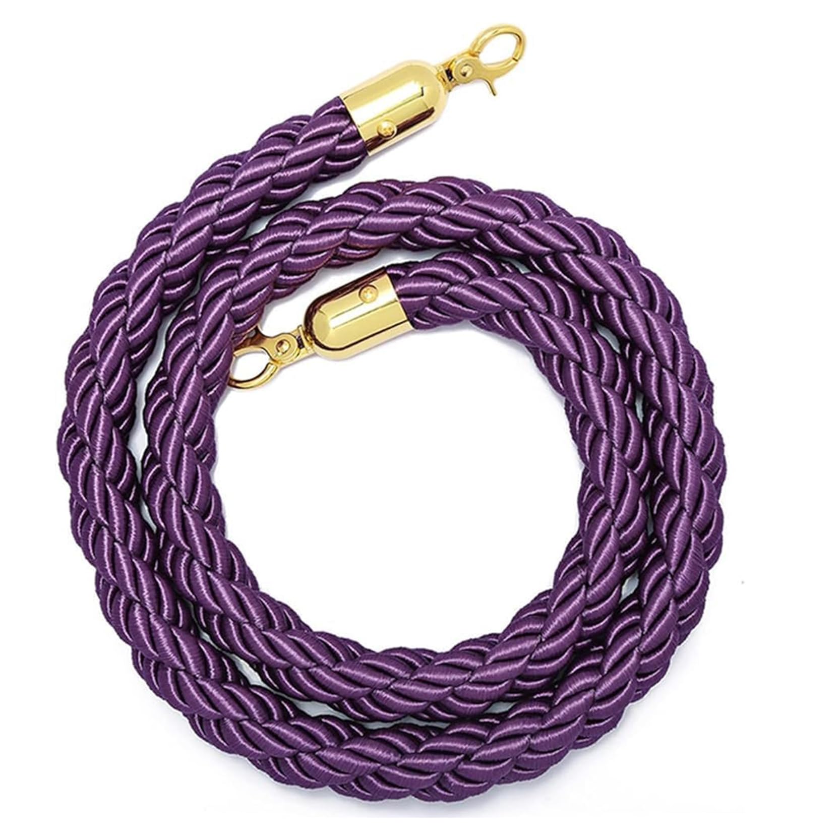 WQPMNYG VIP Red Rope Stanchion, 185cm Purple Velvet Rope with Polished Hooks, Ideal for Cinemas, Grand Openings, Hotel Parties, Events, and Crowd Control