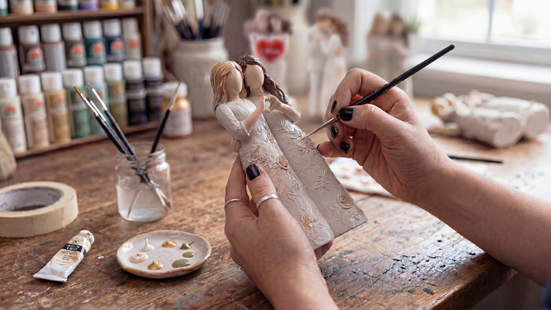 Figurilla de resina para hermana con diseño pintado a mano miniatura 7