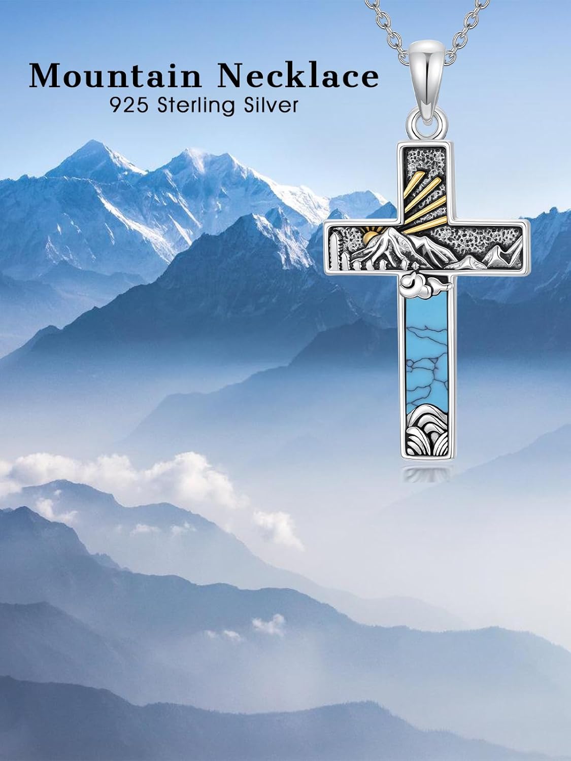 Midari Sterling Silver Abalone Turquoise Mountain Bear Necklace - Nature Jewelry Gifts for Skiers, Hikers, Campers, Nature Lovers - Birthday, Christmas, Mother's Day - Image 2