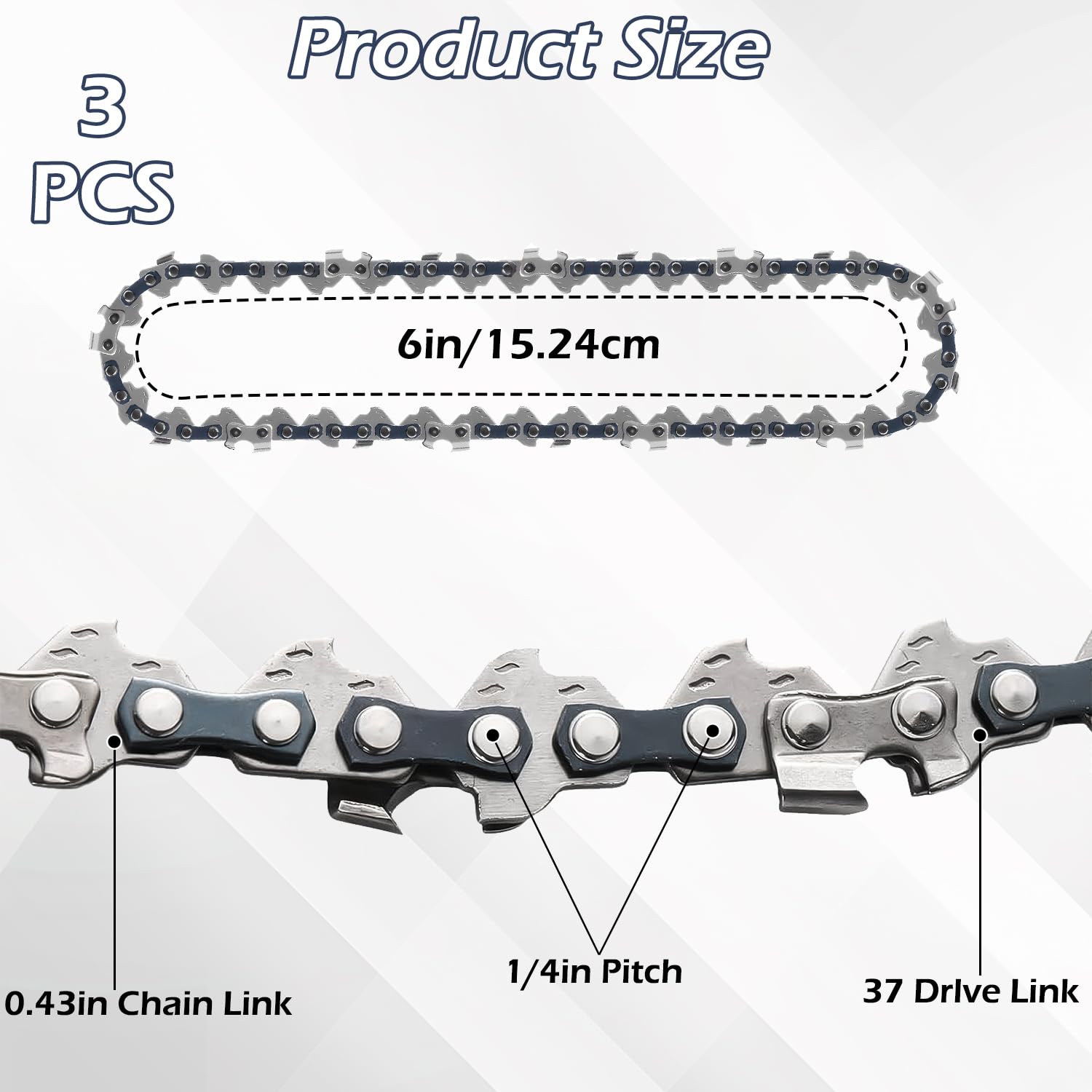 3 Pack 6 Inch Replacement Chains - Image 2