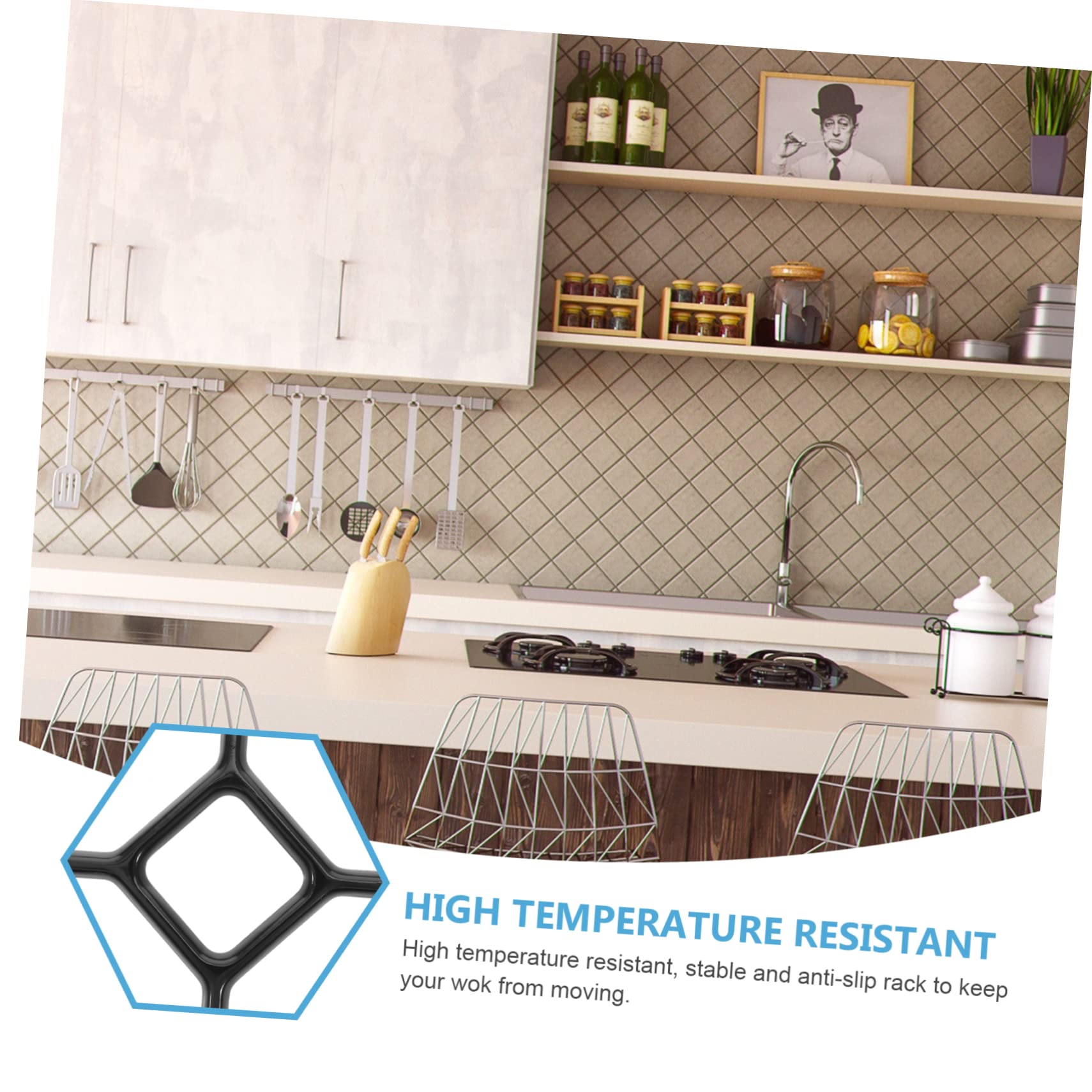 2pcs Anti-slip Gas Stove Rack Wok Support Ring for Kitchen Compatible with Pots Temperature Resistant Non-slip Stove Bracket