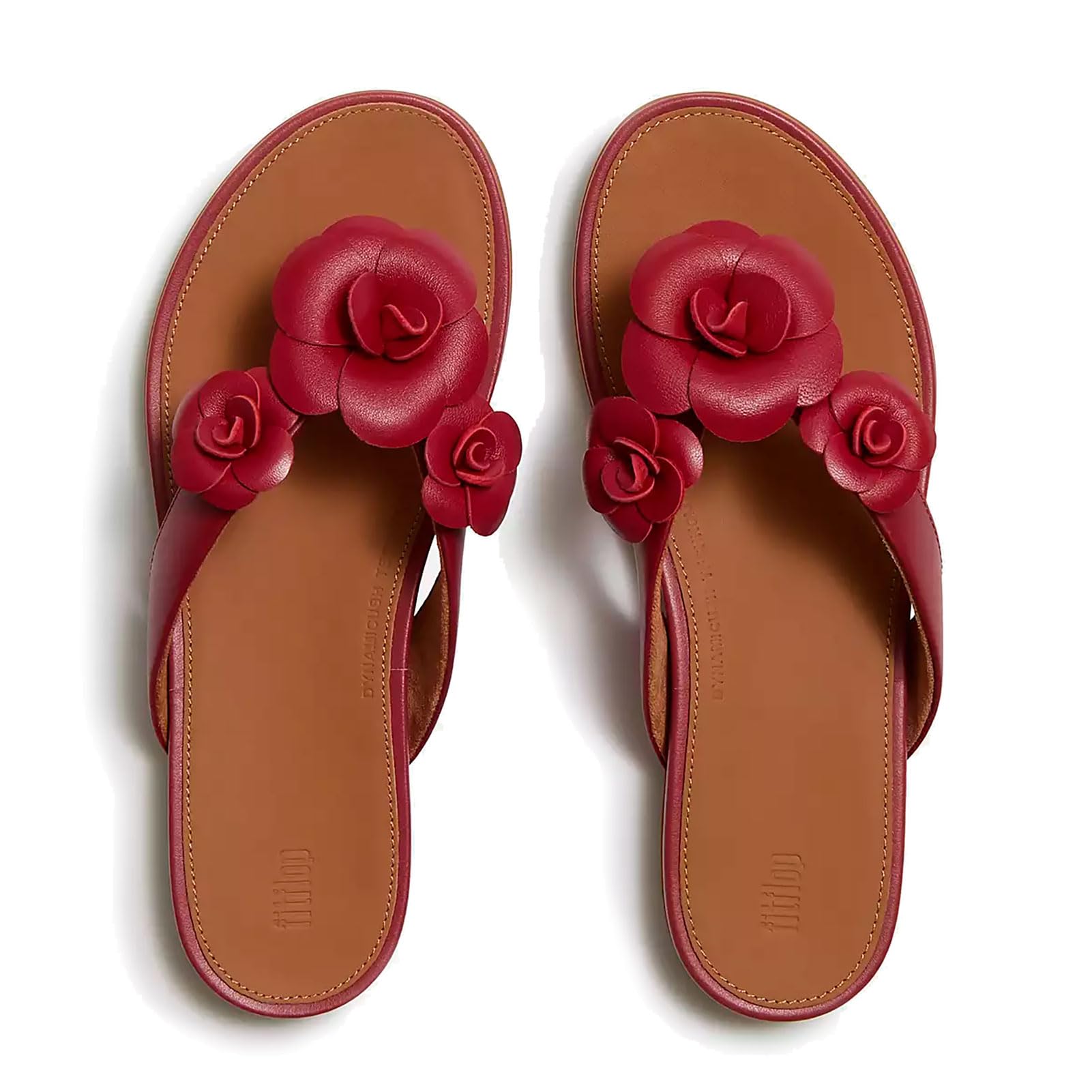 FitFlop Chanclas de piel con estampado floral de Gracie