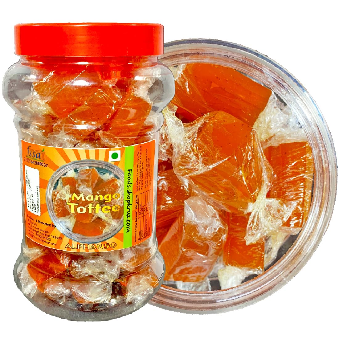 Foods.shopkruz Aam Papad Mango Toffee 250gm Fruit Snacks Alphonso Toffee Fresh Mango Pulp Candy Alphanso