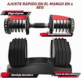 HAKENO 2 mancuernas ajustables de 24 kg/40 kg, juego de mancuernas 15 en 1 ajustables que ahorran espacio, entrenamiento de fuerza y entrenamiento en casa, pesas variables, ahorro de espacio (24-40 kg - 3