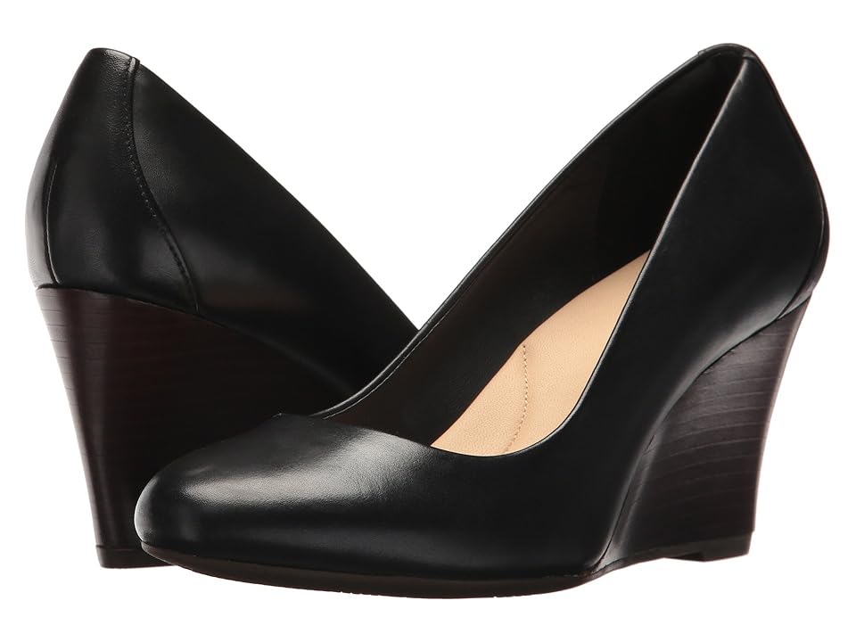 

Clarks Raven Rise (Black Leather) Women's Wedge Shoes