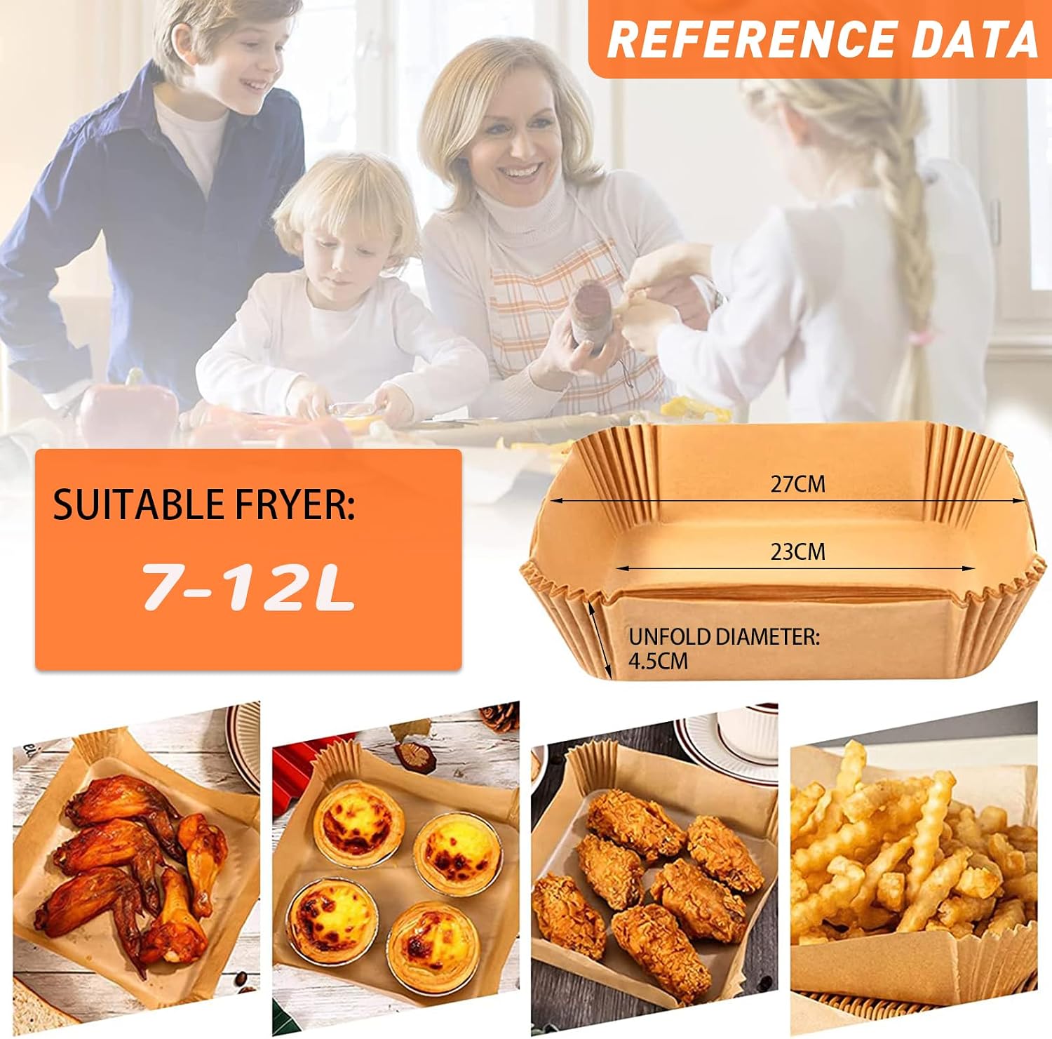 Paper Oven for Air Fryer, 200 Pieces Disposable Paper for Air Fryer, Non-stick Paper for Air Fryer, Baking Paper for Air Fryer, 9 Inches image 3