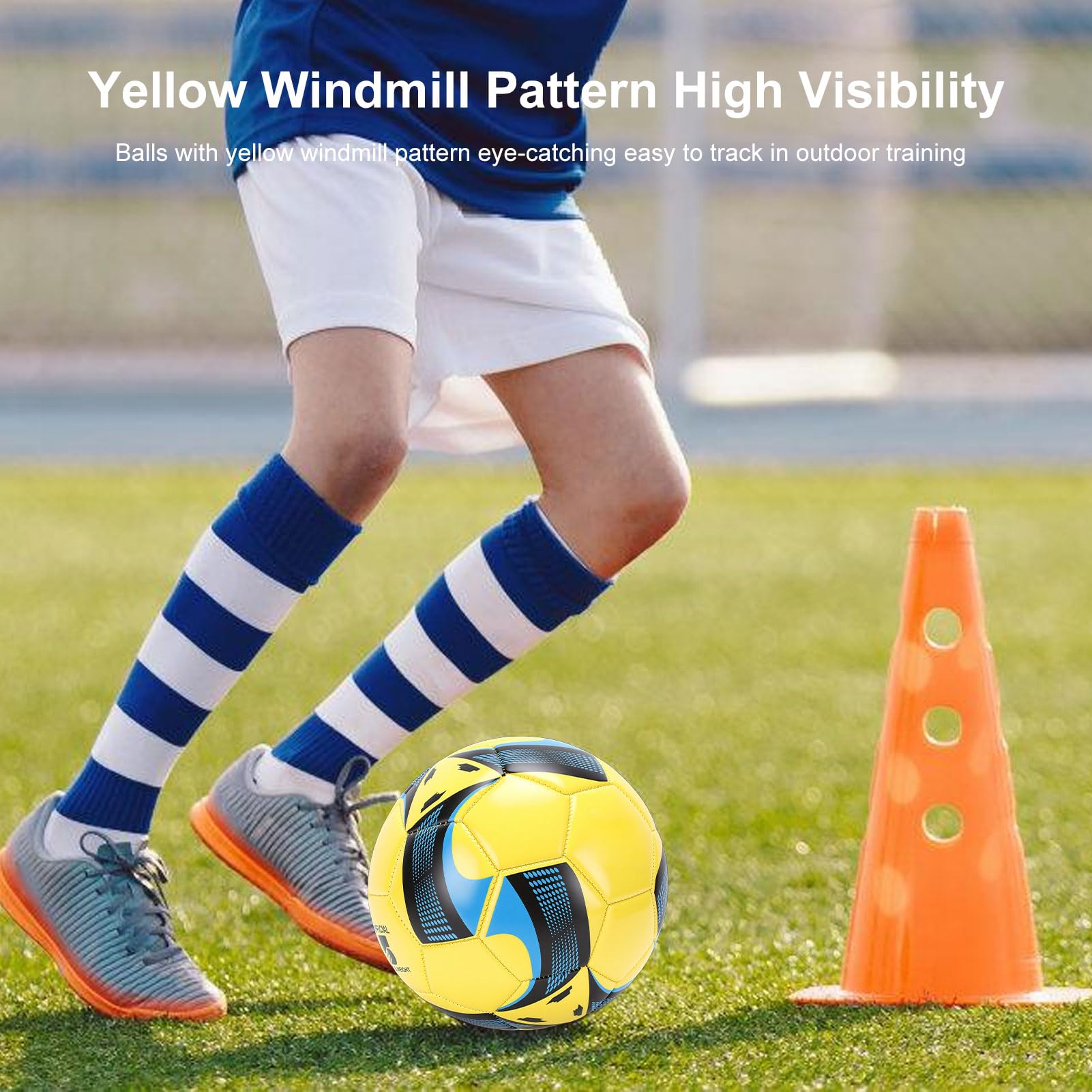 Palloni da Calcio Misura 5 da 2 Pezzi con Set di Pompe Calcio Dai Colori Vivaci per Giochi di Allenamento Indoor All'aperto per Bambini Adulti