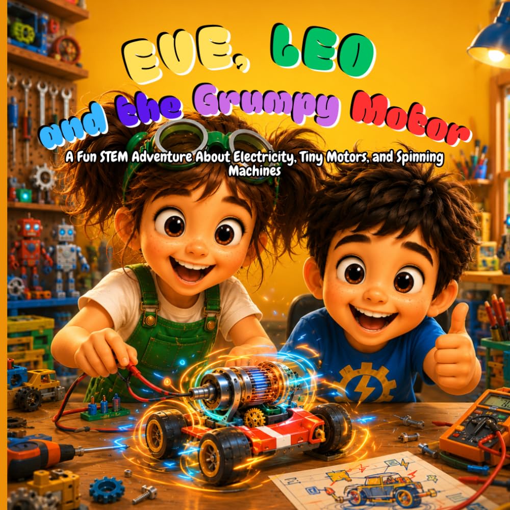 Eve, Leo, and the Grumpy Motor: A Fun STEM Adventure About Electricity, Motors and Problem Solving for Curious Kids Ages 3 to 7