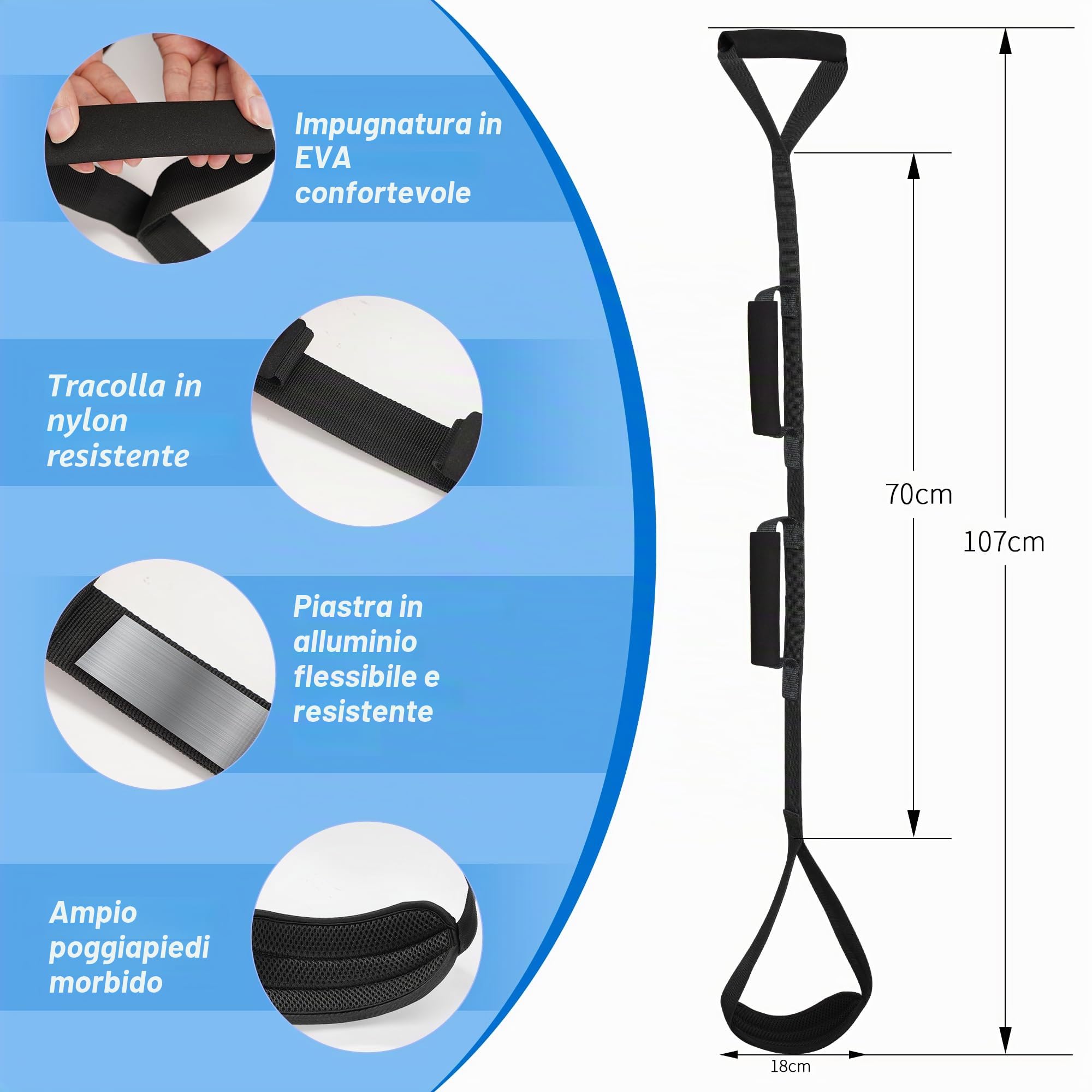 Kekoy kit di recupero per protesi all'anca 8 in 1, Ausili per vestirsi | include 91cm pinza telescopica, infila calze, calzascarpe, cinghia coscia e gambe, spugna da bagno, grattaschiena,per anziani