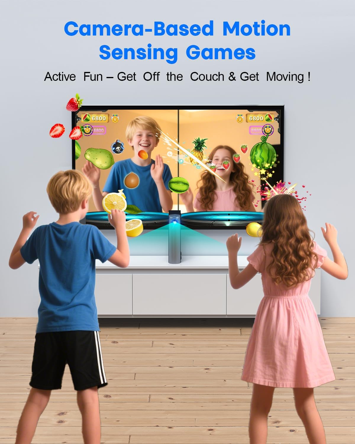 Console Giochi TV per Bambini: con Sensore di Movimento AR - Sistema Plug and Play per Sport in Casa - Videogiochi Interattivi Educativi - Idea Regalo per Bambino e Bambina 6+ Anni (Nero + Grigio)