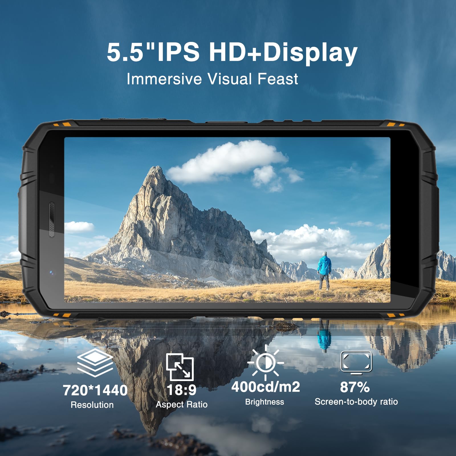 DOOGEE S41 MAX (2024) Rugged Smartphone 16GB+256GB /1TB, Smartphone Rugged Android 14, Batteria 6300mAh, 5,5''HD+ Telefono Indistruttibile, Fotocamera 13MP+8MP, IP68/69K/Dual SIM/NFC/OTG/GPS Arancio