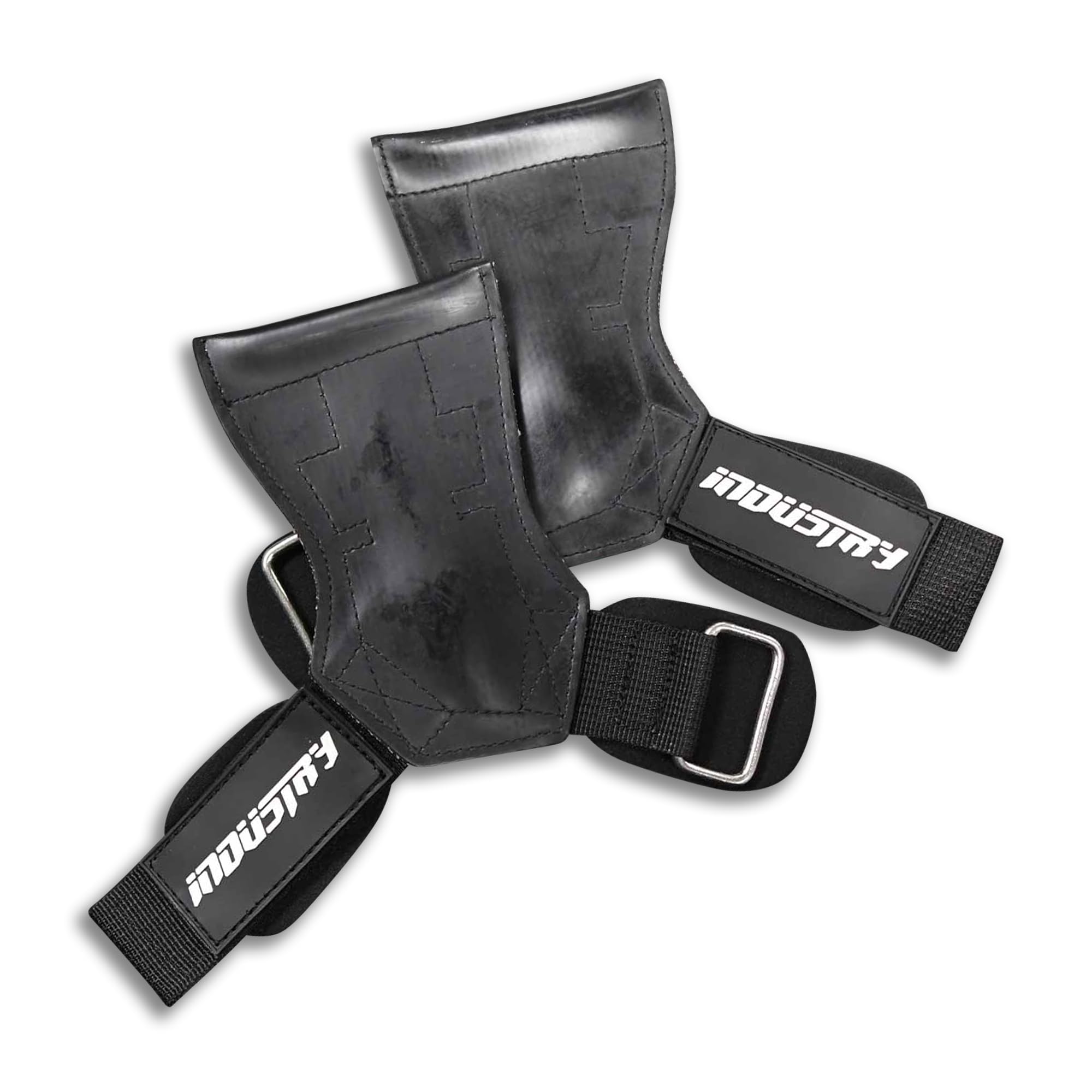 Industry Pro Grips – Sangles de levage texturées – Support de poignet rembourré en néoprène – Fermeture Velcro durable – Prise en main améliorée pour l'haltérophilie et la musculation