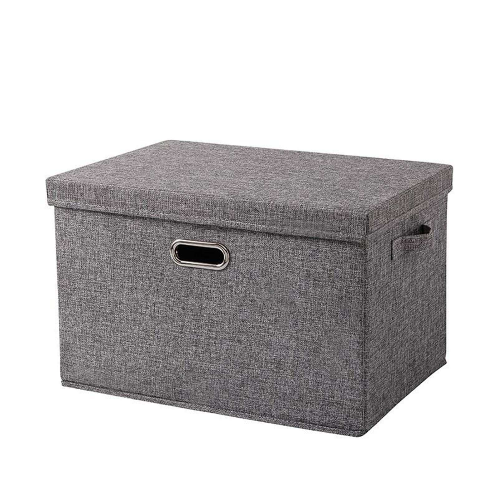 Caja Del Organizador de Almacenamiento Del Cubo con Tapa Plegable, Caja de Armario Apilable de Tela/Gray/50 * 35 * 31 cm