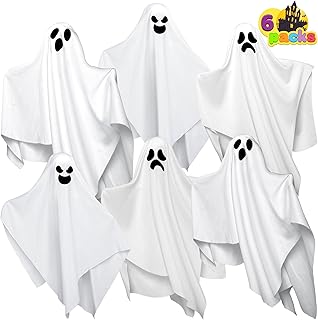 JOYIN 6 Pcs Halloween Decorations Outdoor Hanging Ghost, 19.6” White Fly...