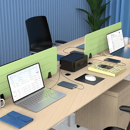 Miniatura 8 de Regletas de alimentación con caja de gestión de cables, protector de sobretensiones con 8 tomas, 3 puertos USB con control de interruptor, cable de