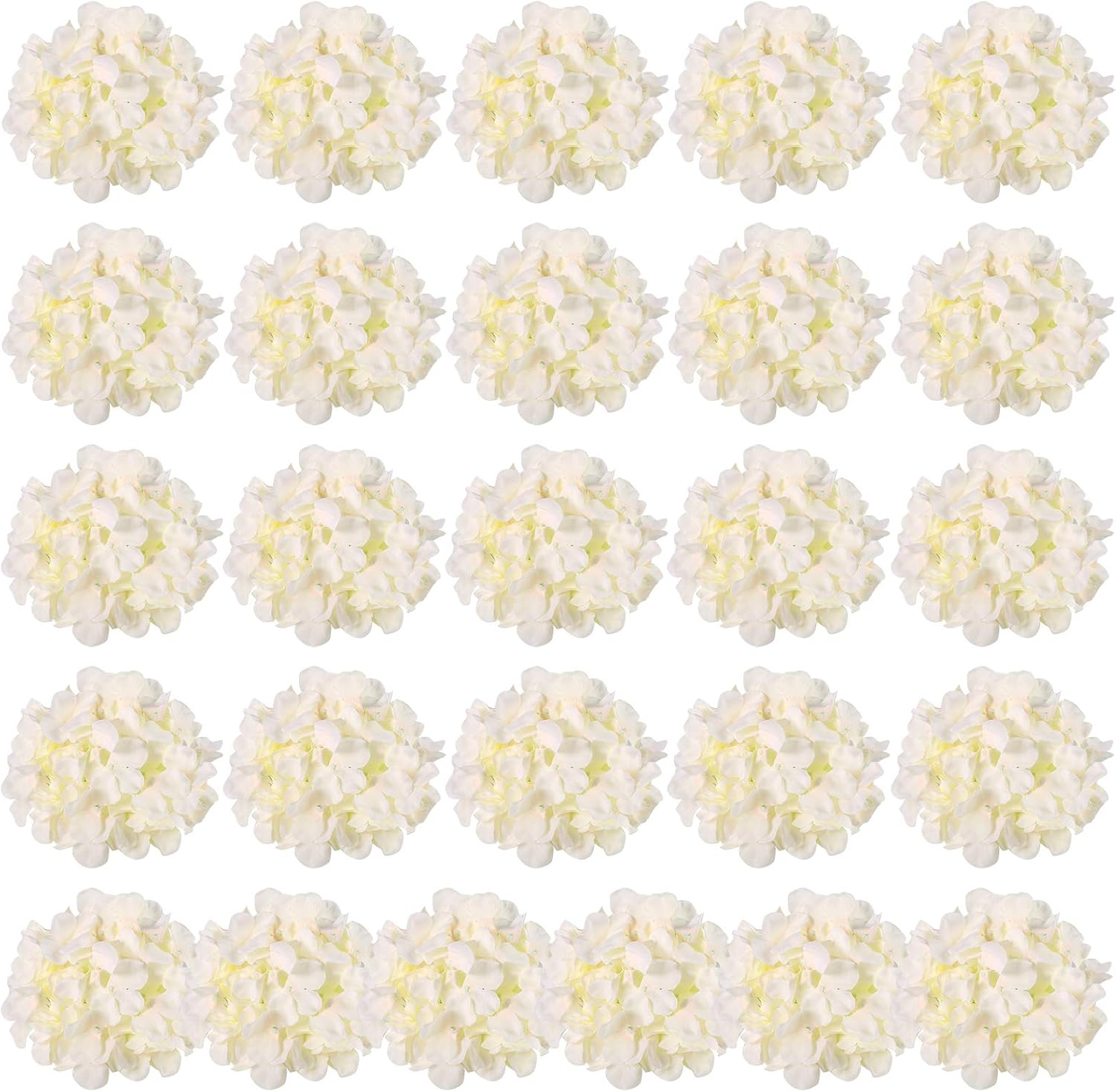 Auihiay 26 Pieces Hydrangea Artificial Flowers Silk Hydrangea Flowers Artificial Flowers Heads with Stems for Home Wedding Party Decorations (Champagne) : Home & Kitchen