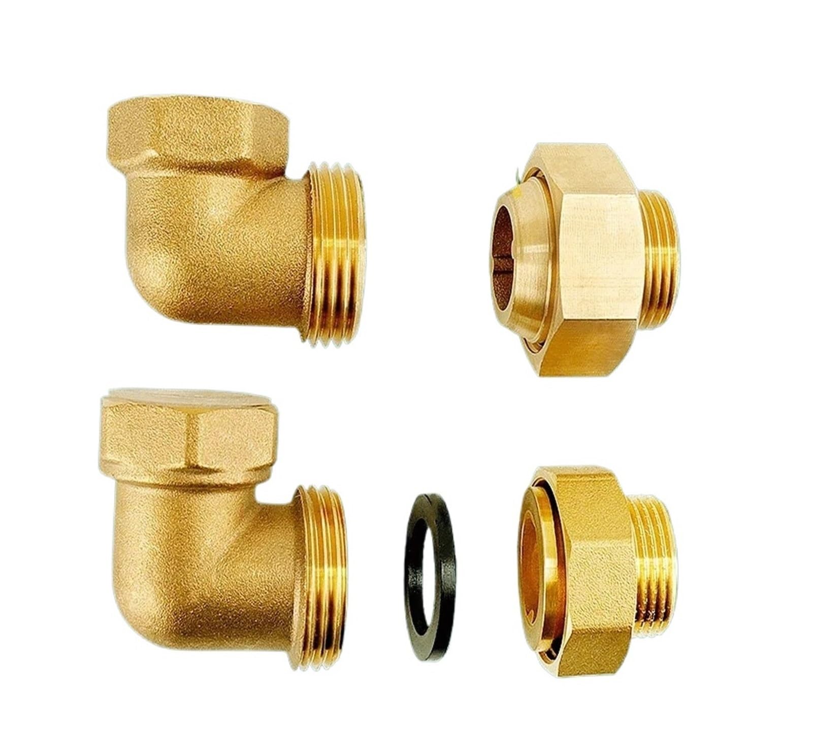 Conector de acoplamiento tubería latón con rosca hembra a macho, adaptador agua y unión engrosamiento(Soft Seal,1")