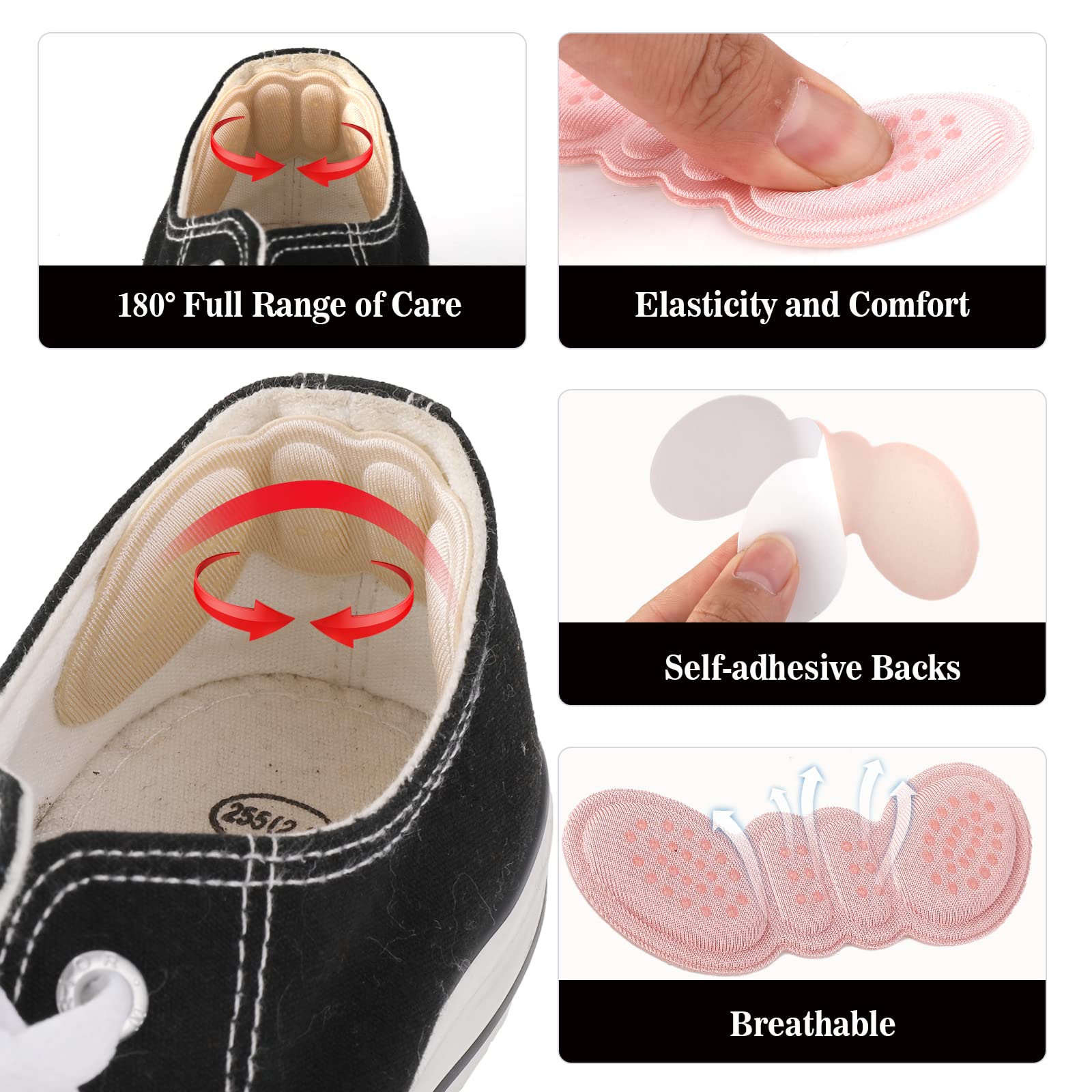 TALONNETTE,B2 Beige--Coussinets de talon en éponge Invisible, 1 paire