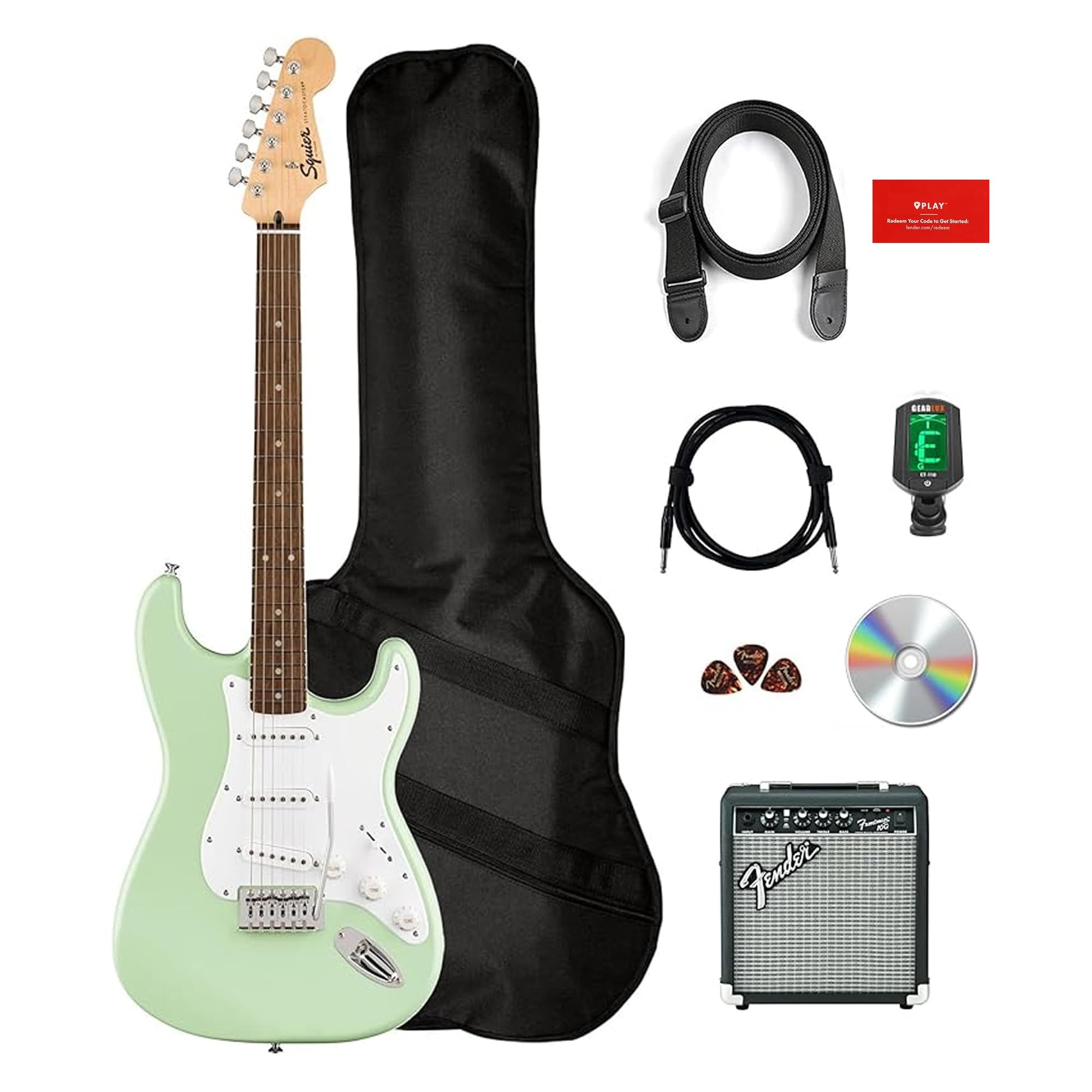 Amazon.com: Fender Squier Sonic Stratocaster Pack - Surf Green