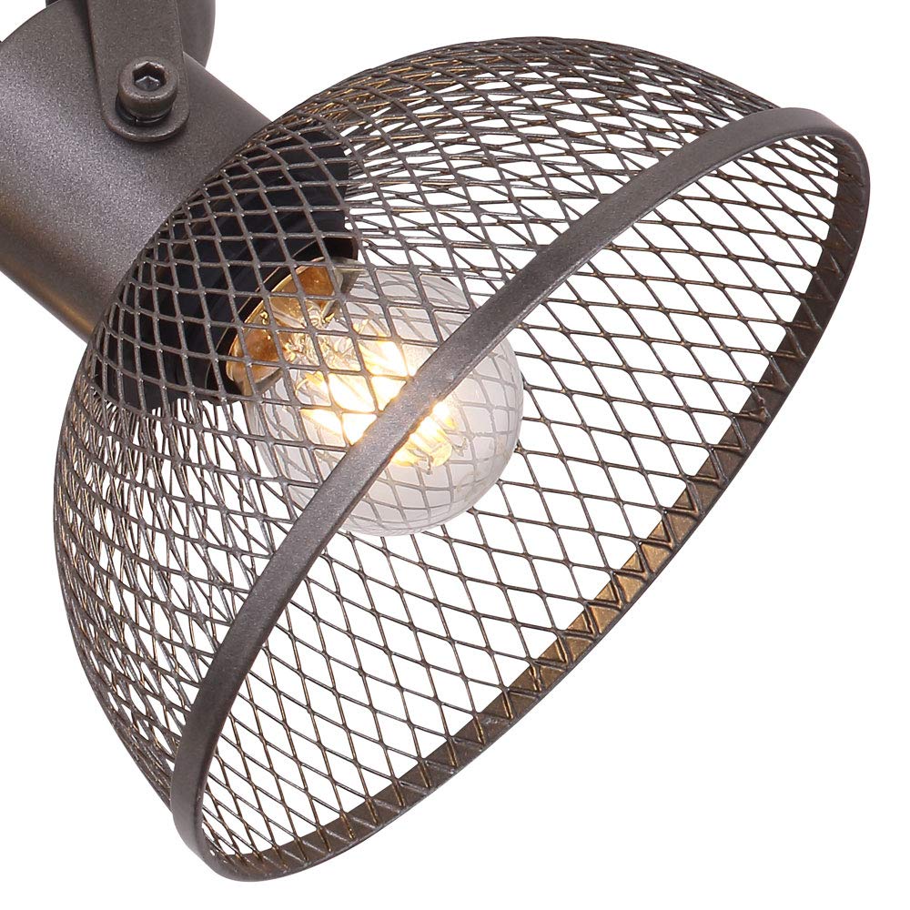 Deckenleuchte 3 Flammig Spotleuchte schwenkbar Deckenlampe Gitterschirme, Metall, 3x E27 Fassungen, DxH 30x20,6 cm