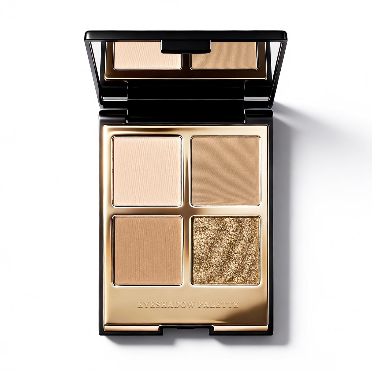 KYDA 4 Colors Nude Brown Eyeshadow Palette, Netural Brown Glitter Eyeshadow, Warm Shimmer Pearl Eyes Shadow, Eyes Palette, Ultra-fine Lightweight, High Pigment Eyes Glitter Makeup