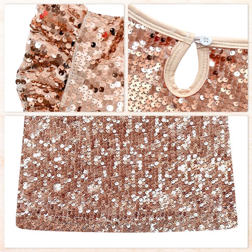 Lito Angels Vestido de Fiesta con Lentejuelas para Niñas 2-12, Elegante y Brillante para Cumpleaños o Boda, Talla 98-152