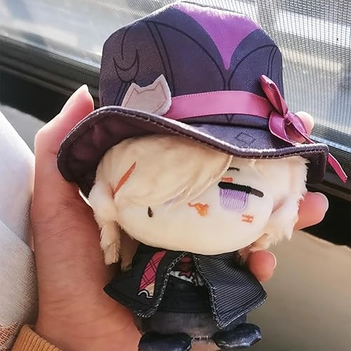 Miniatura 6 de CALEMBOU Llavero de peluche de anime para mochila, figura de felpa de Chibi de 4 pulgadas, peluche Furina Lyney Neuvillette para fanáticos (Lyney)