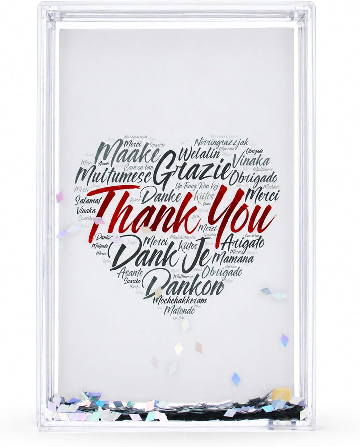 Father's Day Clear Rectangular Plastic Glitter Water Picture Frame