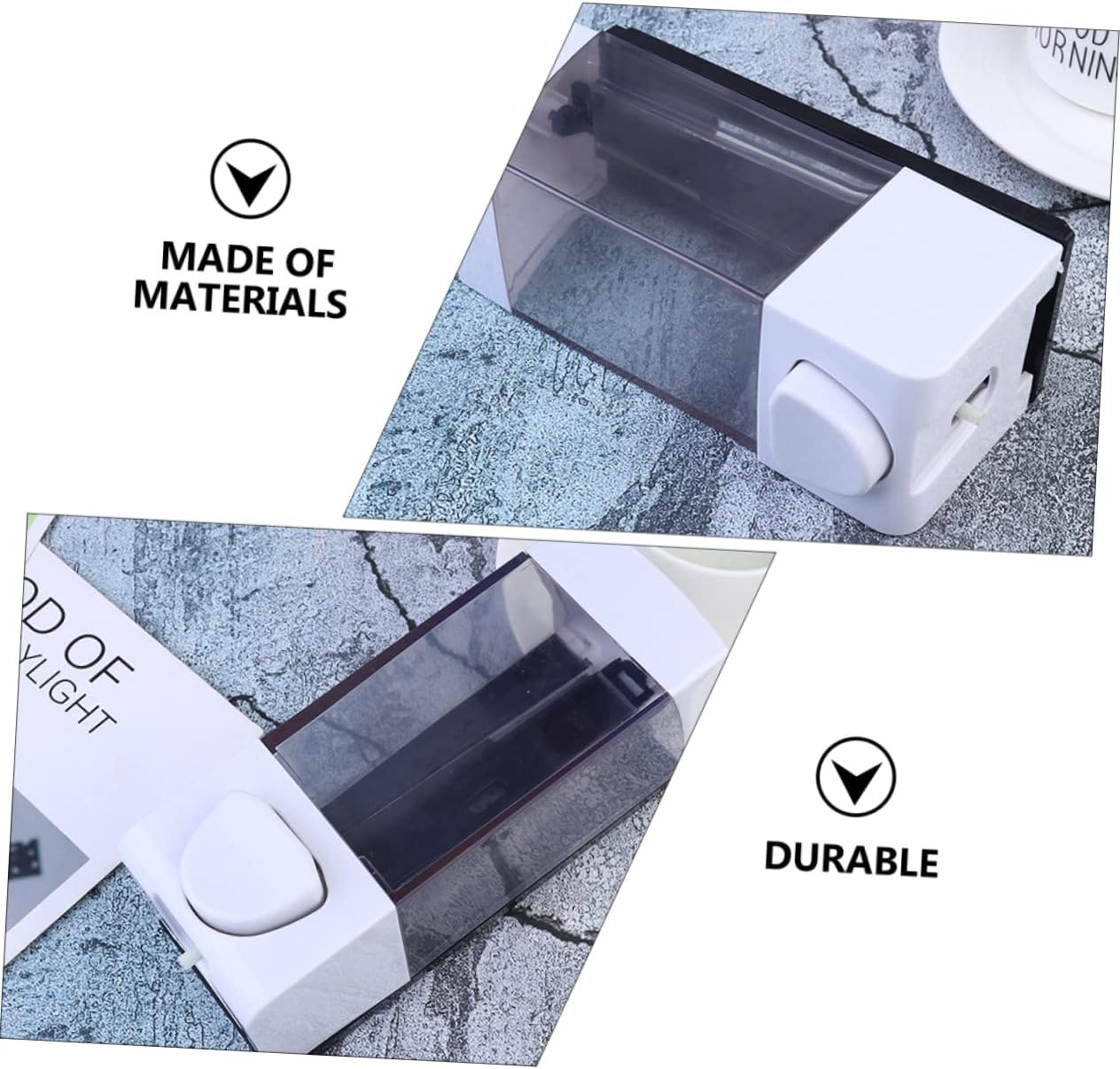 LIFKOME 350ML Wall Mounted Soap Dispenser Set 2pcs Bathroom Hand Soap and Shampoo Holder Sturdy Plastic Liquid Gel Container for Shower and Kitchen