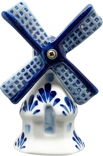 Essence of Europe Gifts 3-D Delft Windmill - Imán de cocina con hoja giratoria
