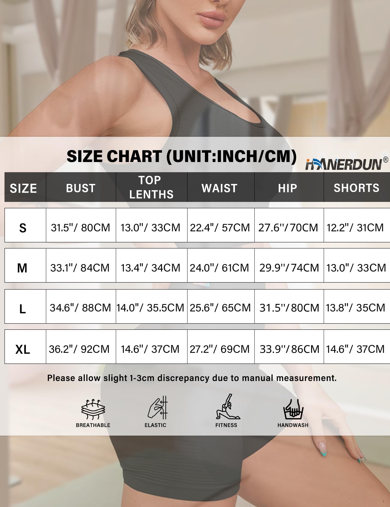 HANERDUN 2 Piezas Conjunto Deportivo Mujer Conjuntos Deporte Ropa Deportiva Yoga Gimnasio Verano
