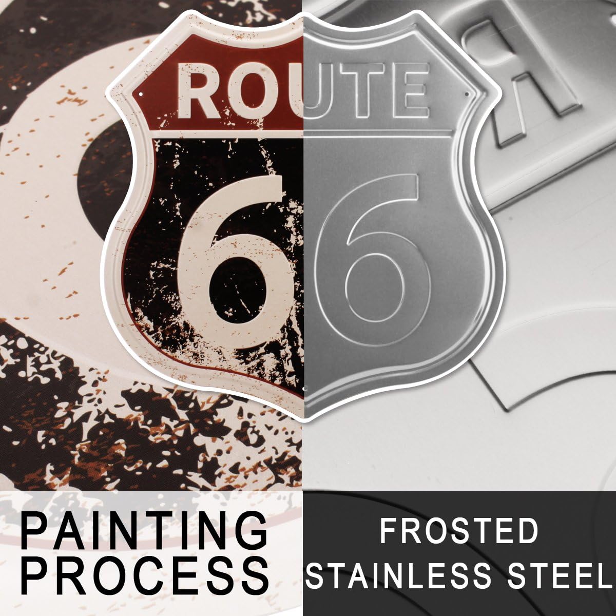 Hоlіdау Dеаlѕ 🛒 HANTAJANSS Route 66 Signs, Vintage Metal Shop Sign, U.S. 66 High Way Road Tin Sign for Home & Garage Wall Decoration 12× 12 Inches