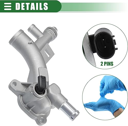 Miniatura 5 de Motoforti Salida de agua para carcasa del refrigerante del motor con manguera, para Chevrolet Cruze 2011-2016, aleación de aluminio, 25193922