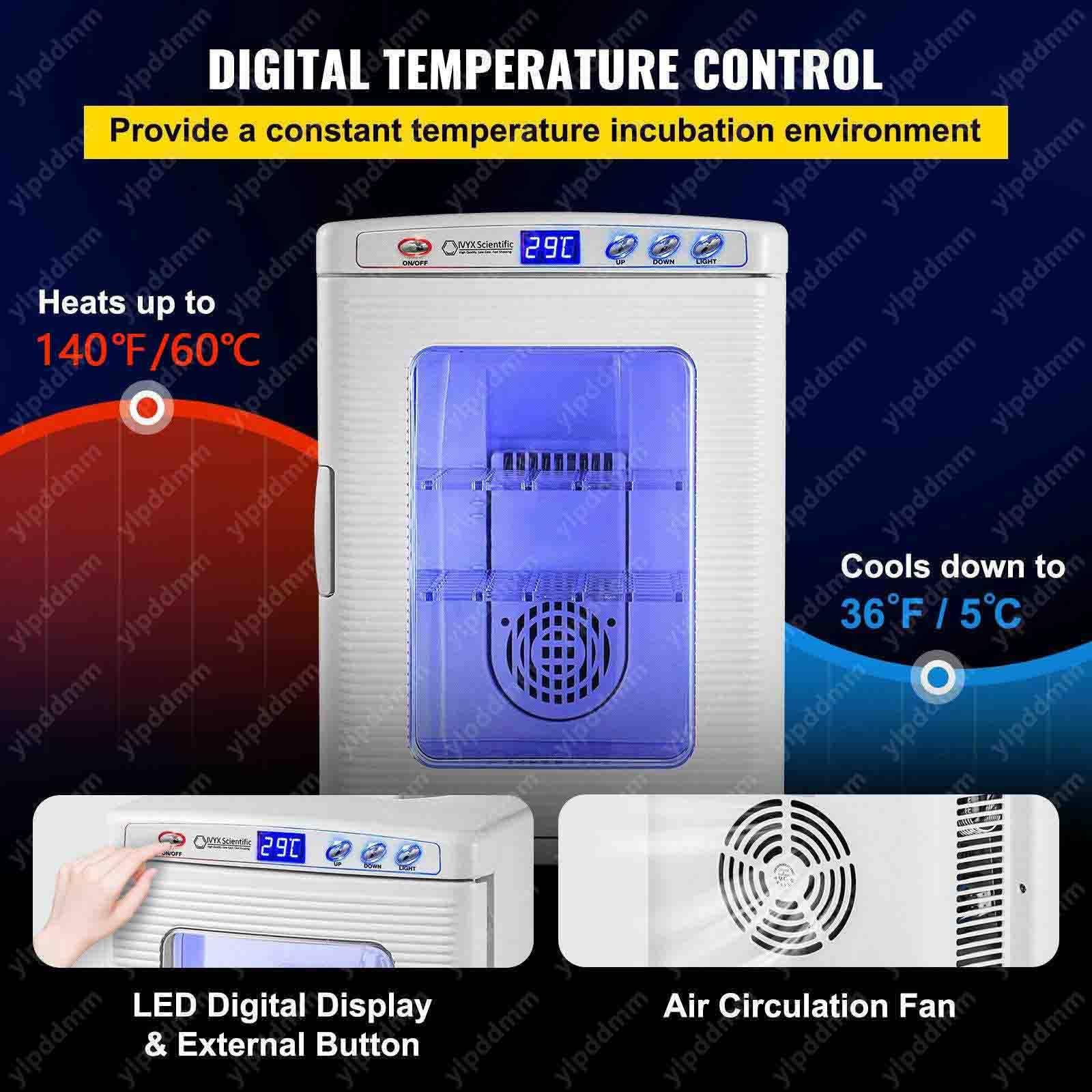 Incubatrice per rettili, controllo preciso della temperatura 36-140°F White | incubatrice for uova di rettili, per Laboratorio e Cova Uova, Scientifico per Piccoli Rettil, per Uova Automatica