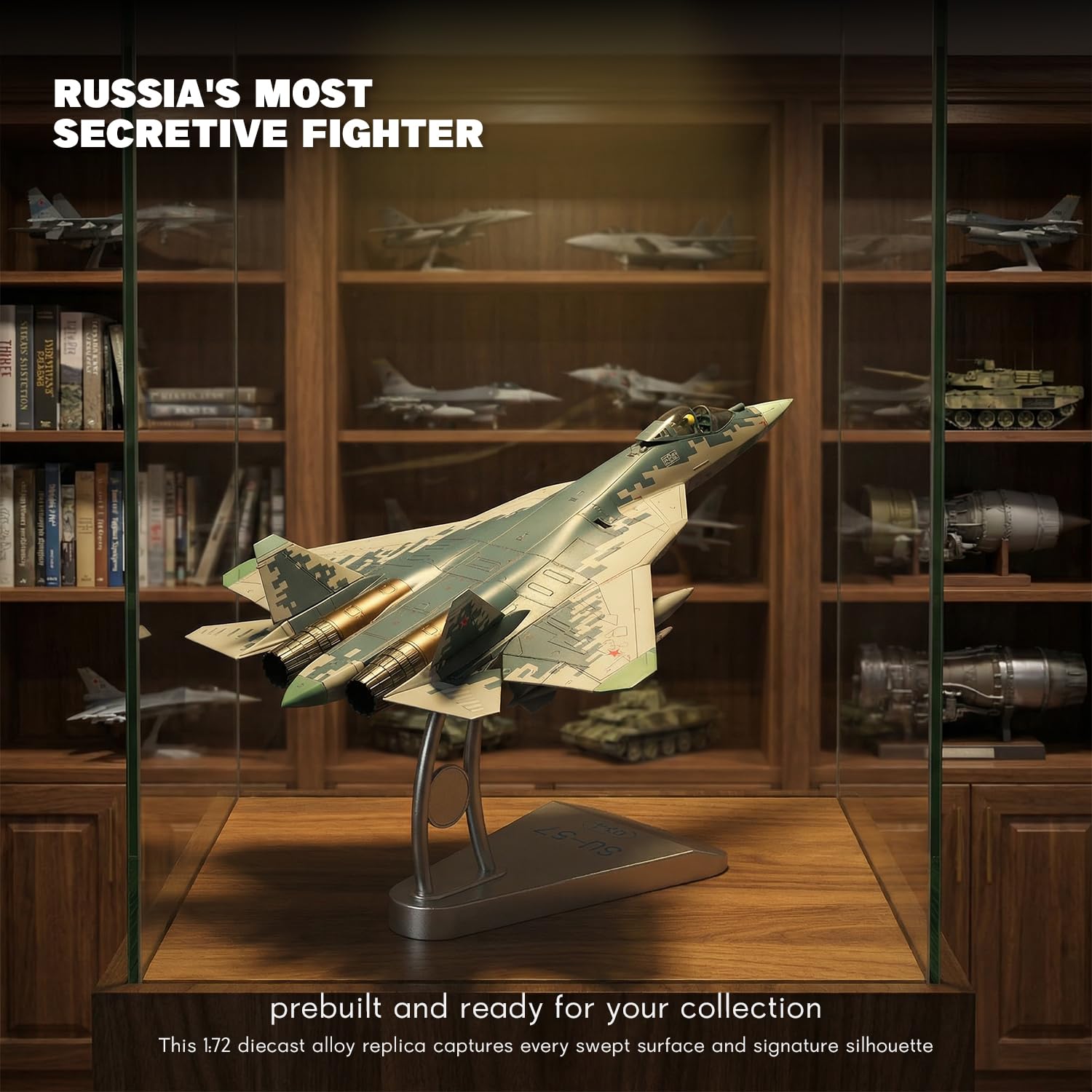 NUOTIE Sukhoi su-57 Felon 1/72 Kit Modello di Aeroplano in Metallo Pressofuso Lega di Caccia Russo di Quinta Generazione Modello di Aeroplano Militare Pre-costruito per Collezioni o Regali