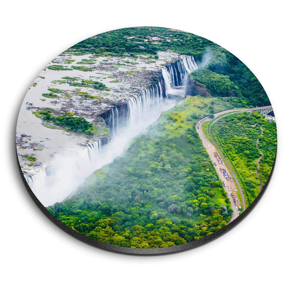 Destination Vinyl Ltd Multicolor 1 X Round Mdf Magnet - Victoria Falls Africa River 2251