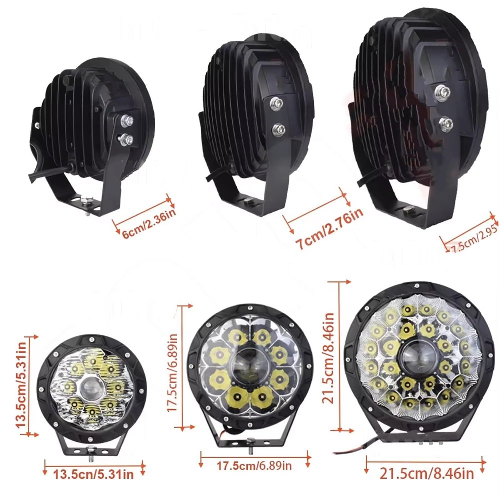 Gruppo Faro Lampada A LED Rotonda Per Guida Fuoristrada Per Camion Faro Da Lavoro Bianca Per SUV Per Jeep Faro Fanale(7inch 1pc)