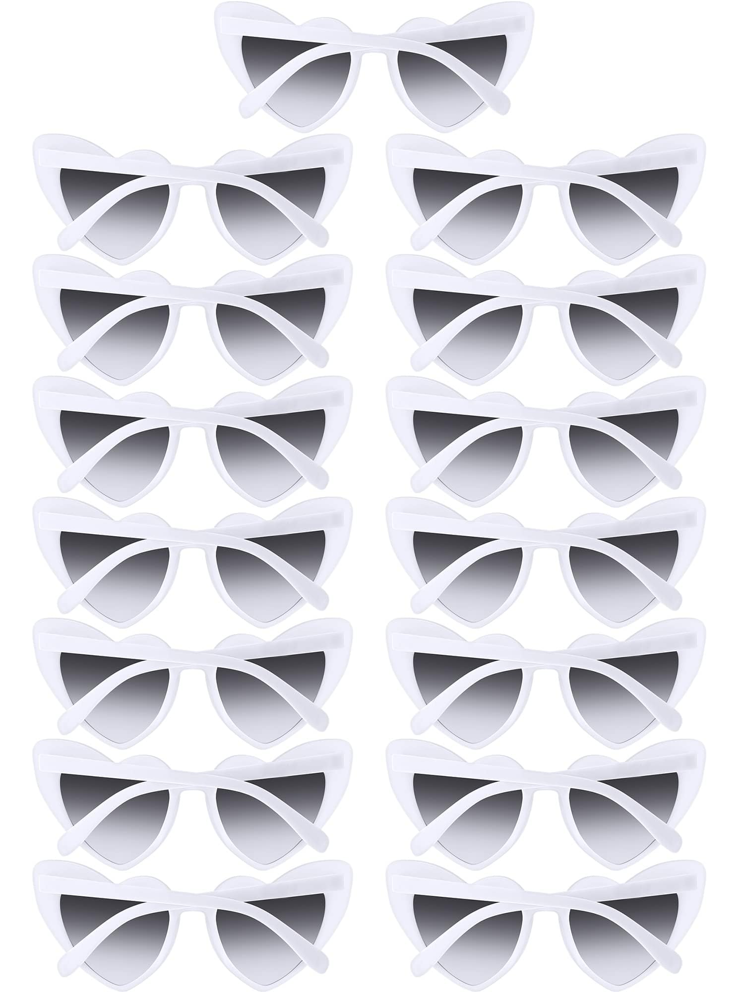 15 Pairs Heart Shaped Sunglasses Vintage Cat Eye Sunglasses for Bachelorette Party Supplies