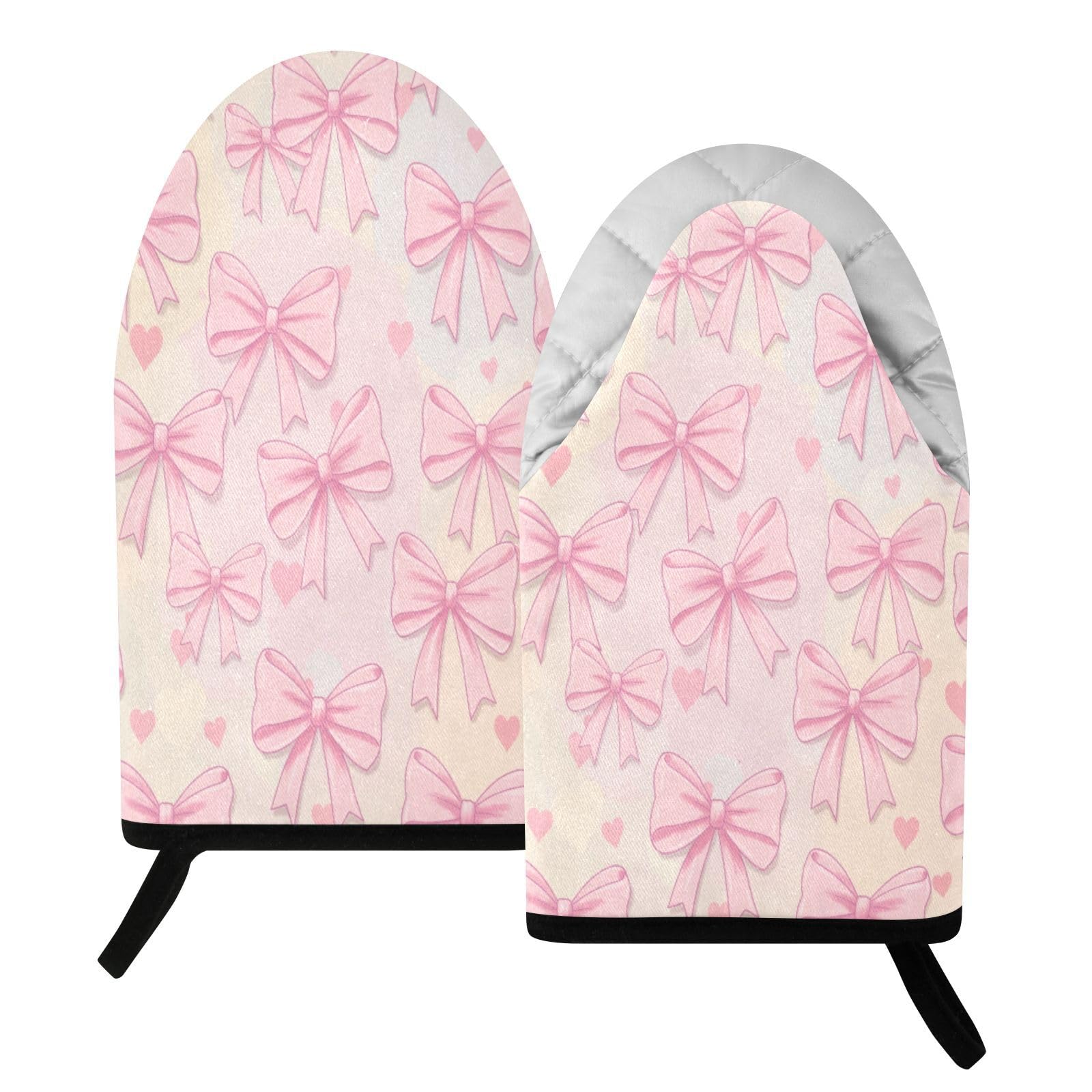 BURSTDDY Bows Oven Mitt,Heat Resistant Kitchen Mitts for Cooking