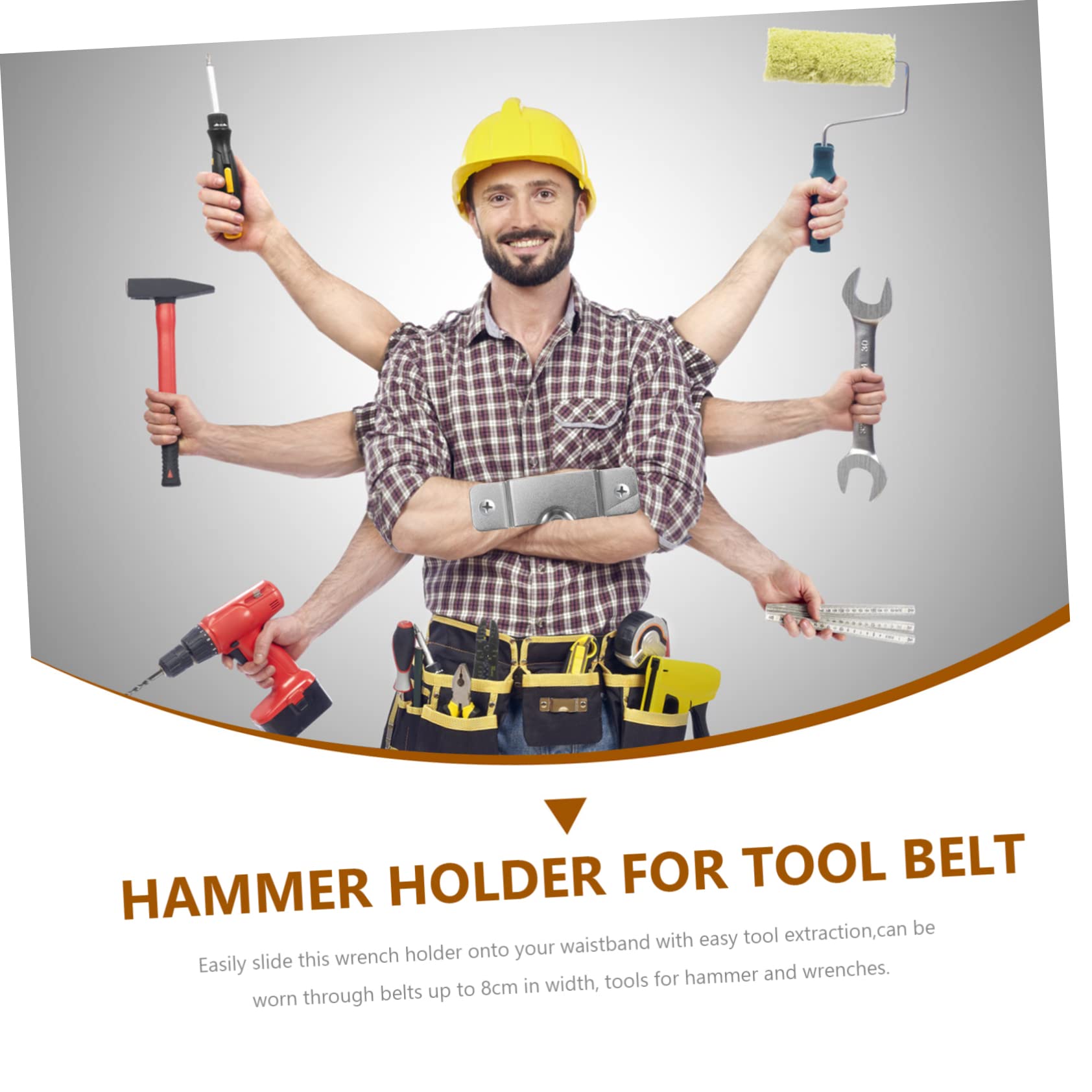 SOLUSTRE 3pièces Porte-Outils Métallique pour Ceinture Support De Marteau Et Clé Organisateur Pratique à Accrocher Compatible avec Ceintures Jusqu