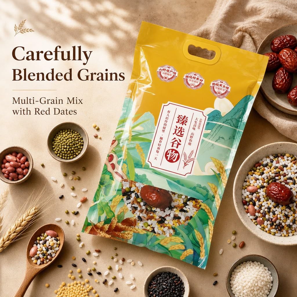 Mezcla De Gachas Avena Eight Treasures 2500 G - Nutritiva Varios Cereales For Uso Doméstico Y Comercial Ingredientes Cocción Fáciles For El Desayuno, Almuerzo La Cena