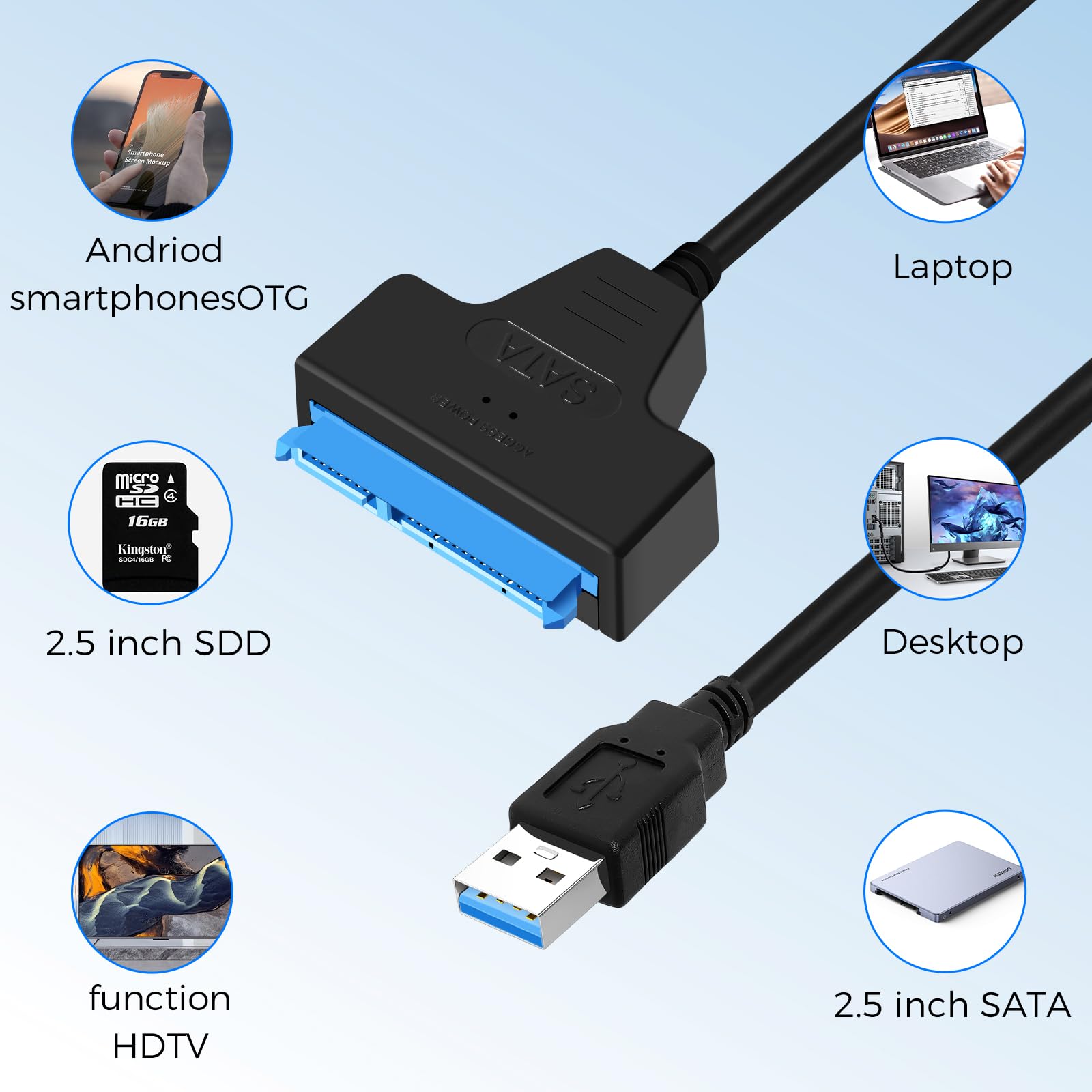Cavo Adattatore Per Dischi Rigidi USB 3.0 A SATA I Usb3s2sat3cb - Foto 2