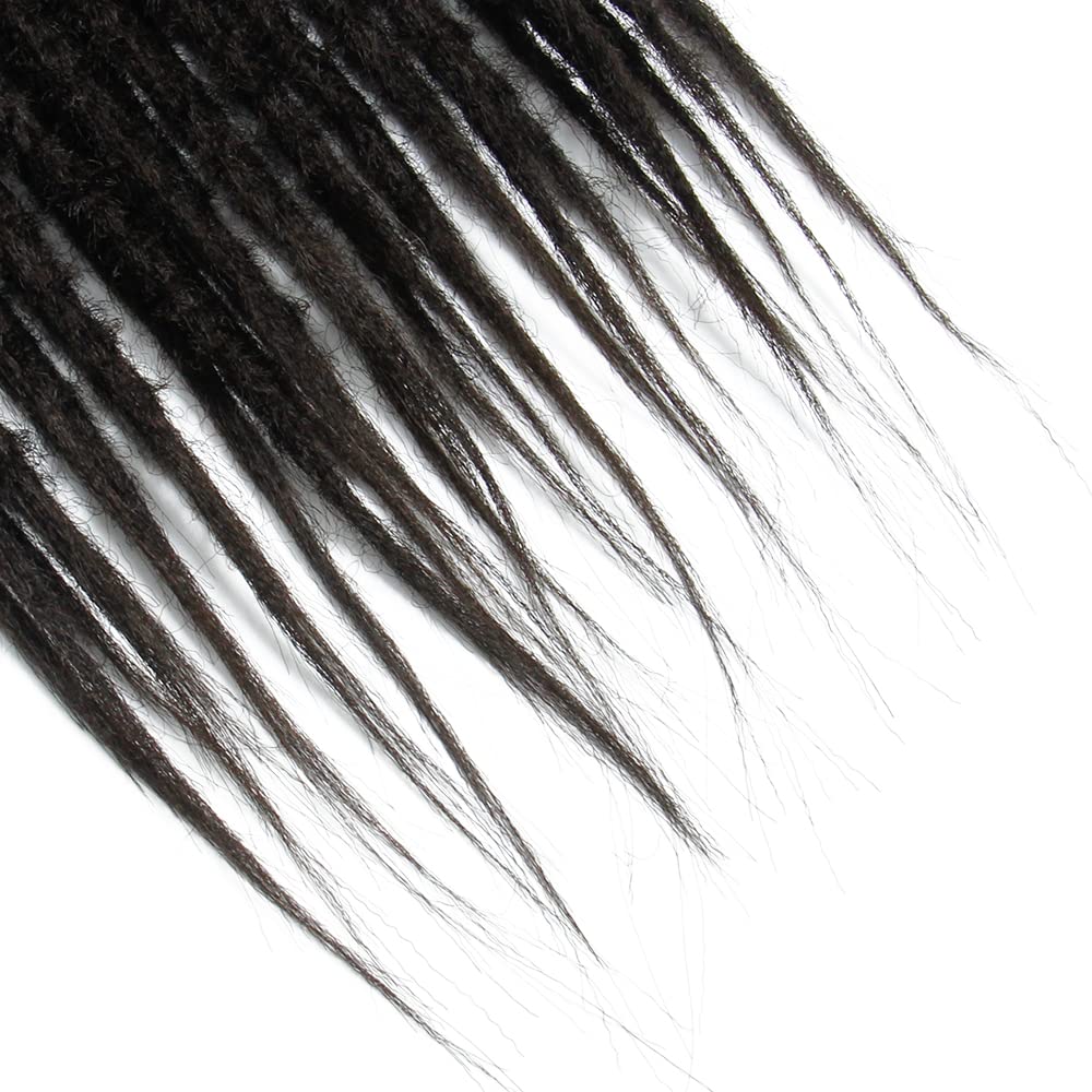 20 Pollici 20 Fili/Confezione Estensioni di Dreadlock Sintetici Sottili 0,6cm Capelli Intrecciati All'Uncinetto Morbidi Dreadlocks A Punta Singola Stile Hippie Reggae Hip-Hop, Marrone Scuro