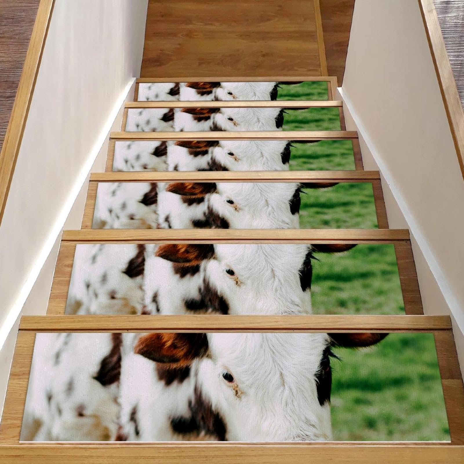 Peldaños de escalera de vaca para evitar resbalones alfombras lavables seguras para mascotas