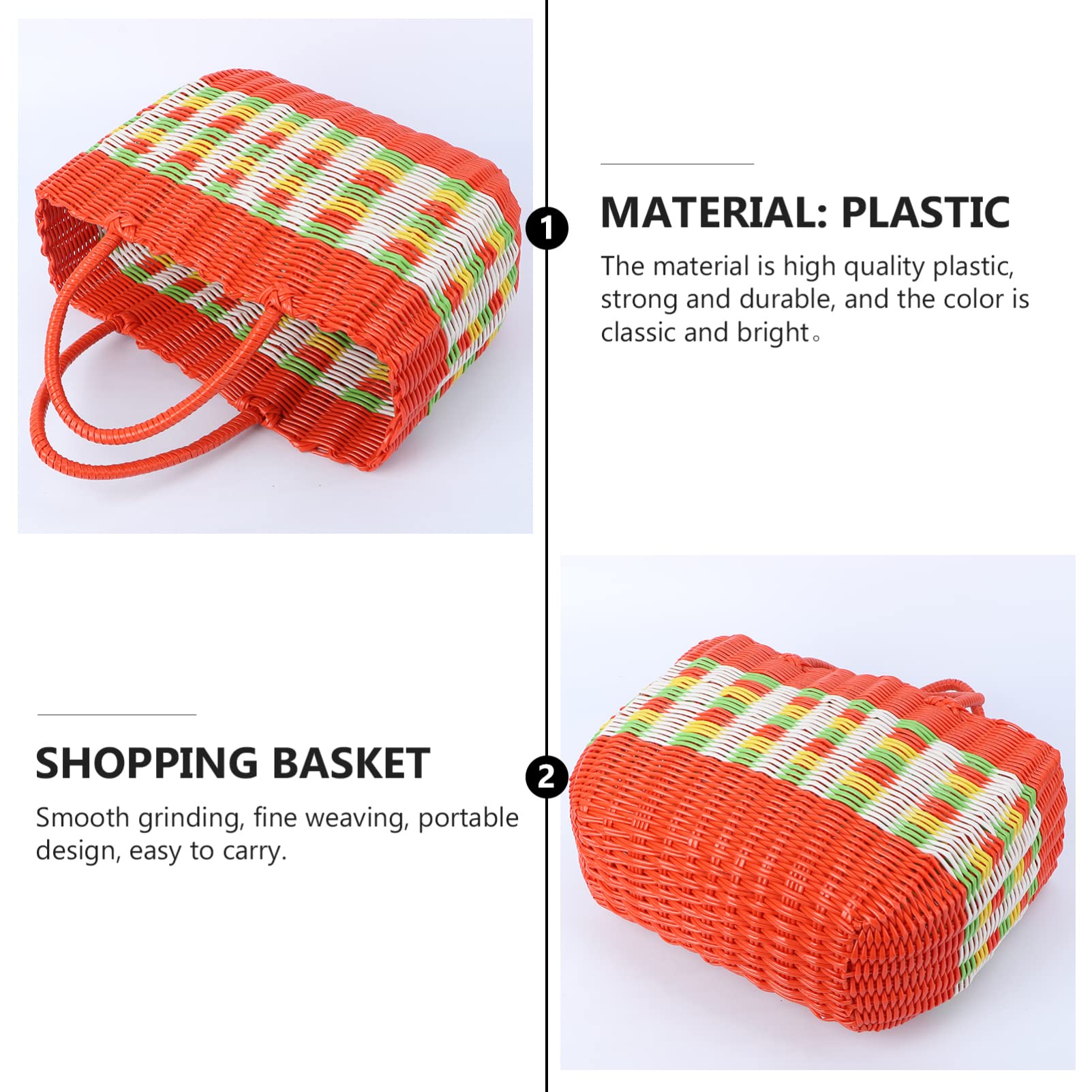 Panier En Rotin Fait Main Avec Couvercle - Sac à Main, Panier De Pique-nique Ou Rangement Déco, Couleur Aléatoire