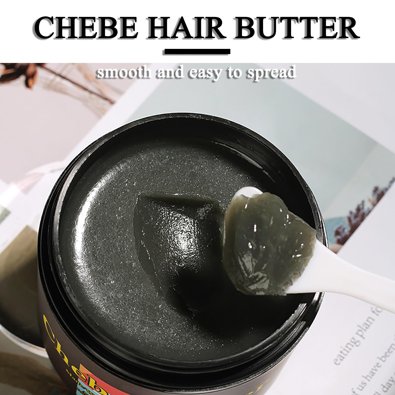 Chebe Hair Butter With Chebe Powder, Castor Oil, Shea Butter - Helps With Split Ends, Nourishing Afro Hair Oil For All Hair Types - Image 3