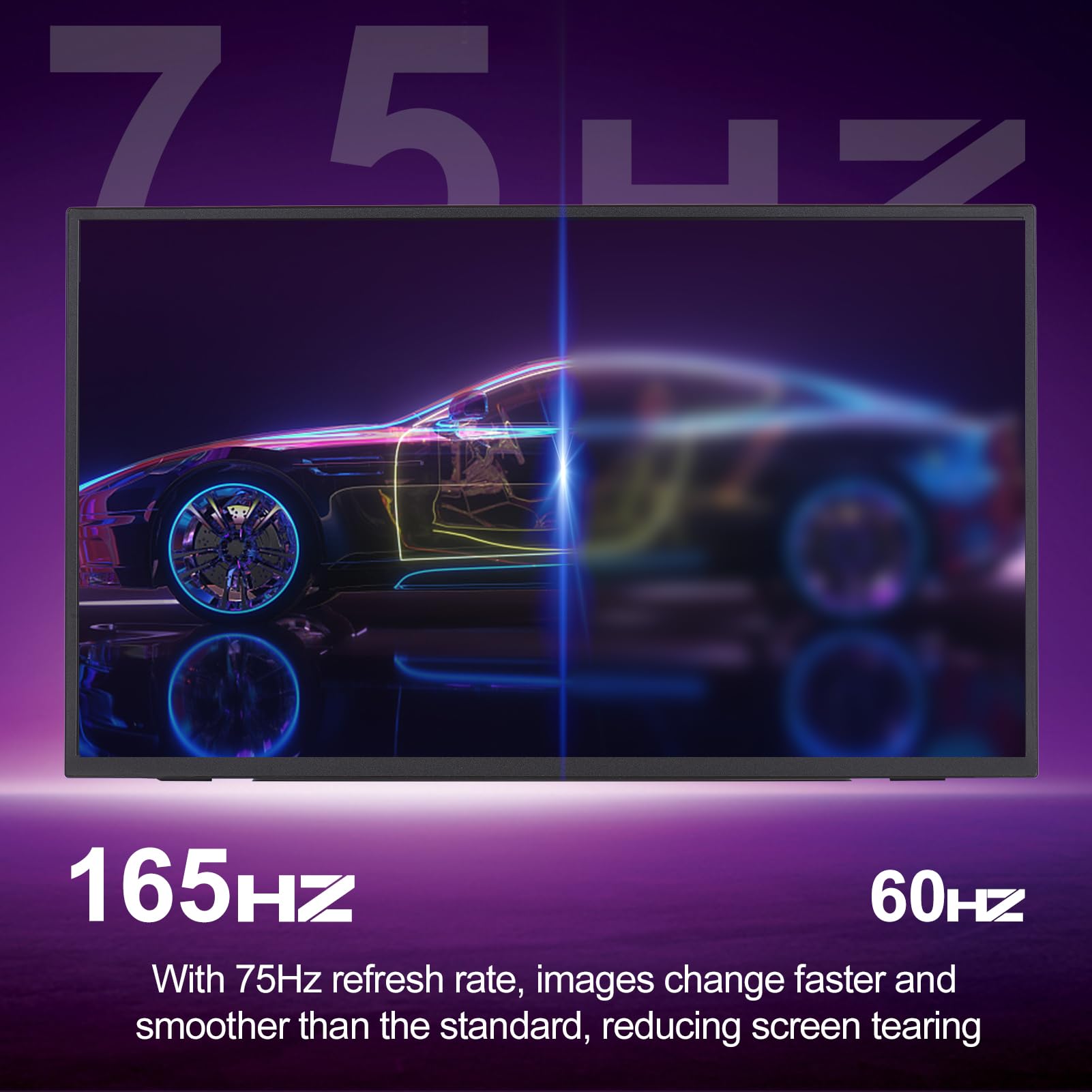 HUIOP Monitor do gier 2K 27 cali LED 2560x1440 165Hz 1ms Monitor na biurko ochrona oczu panel IPS 16:9 o wysokiej przejrzystości 300cd/m2