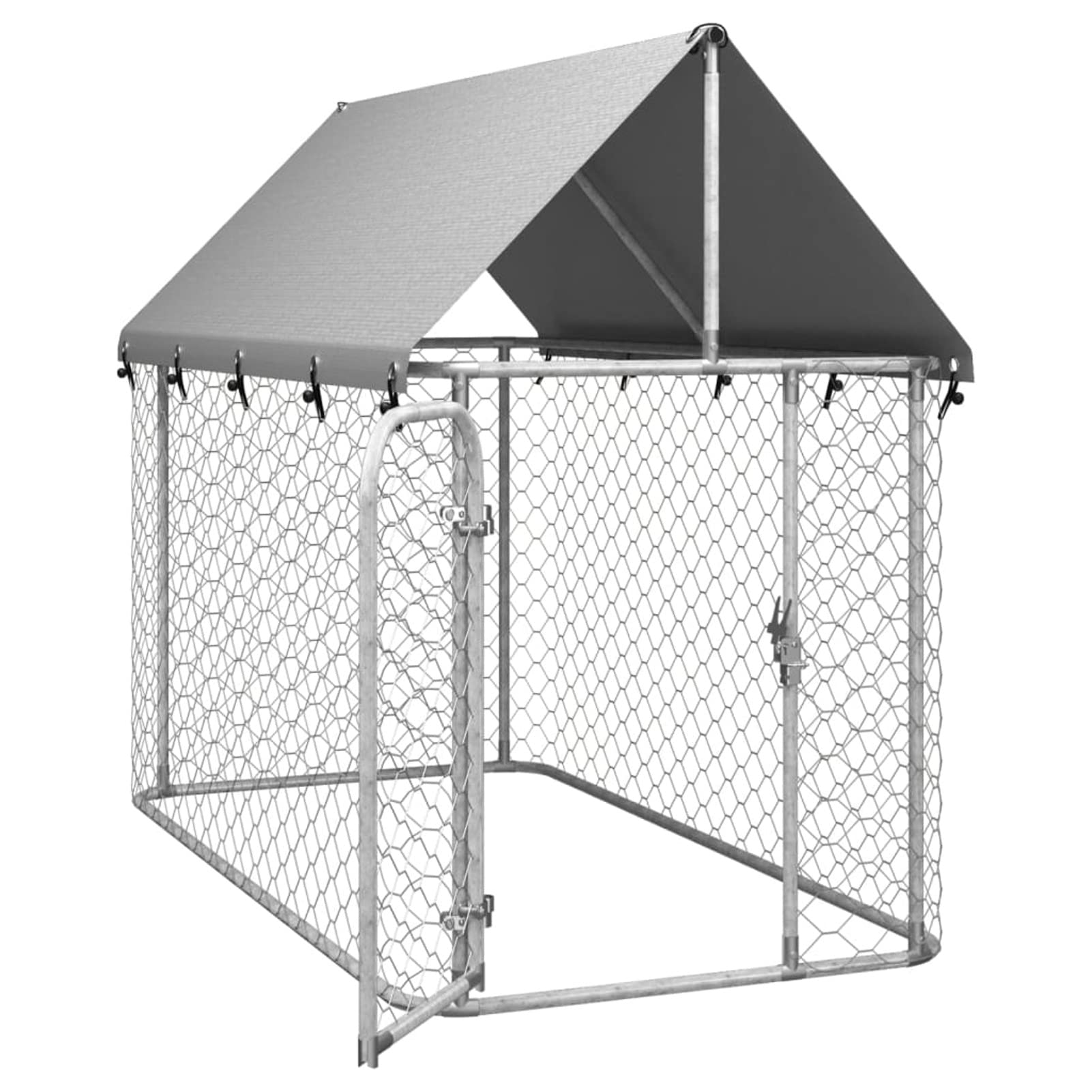 Festnight Canile da Esterno con Tetto, Box per Cani Recinto 200x100x150 cm