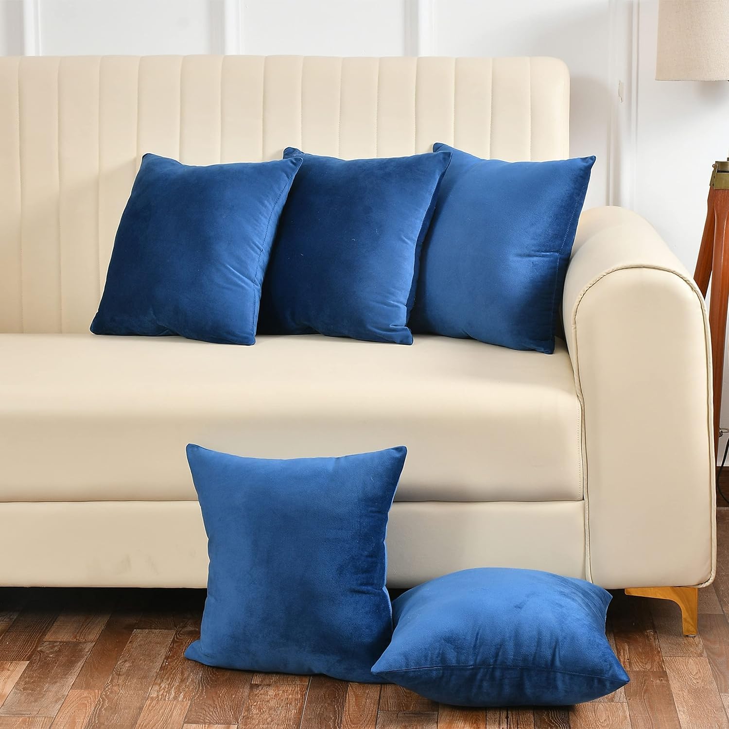 aeTHEric Velvet Soft Washable Cushion Cover for Sofa Couch Bed Chair in Lavender 20x20 Pack of 5-image-25