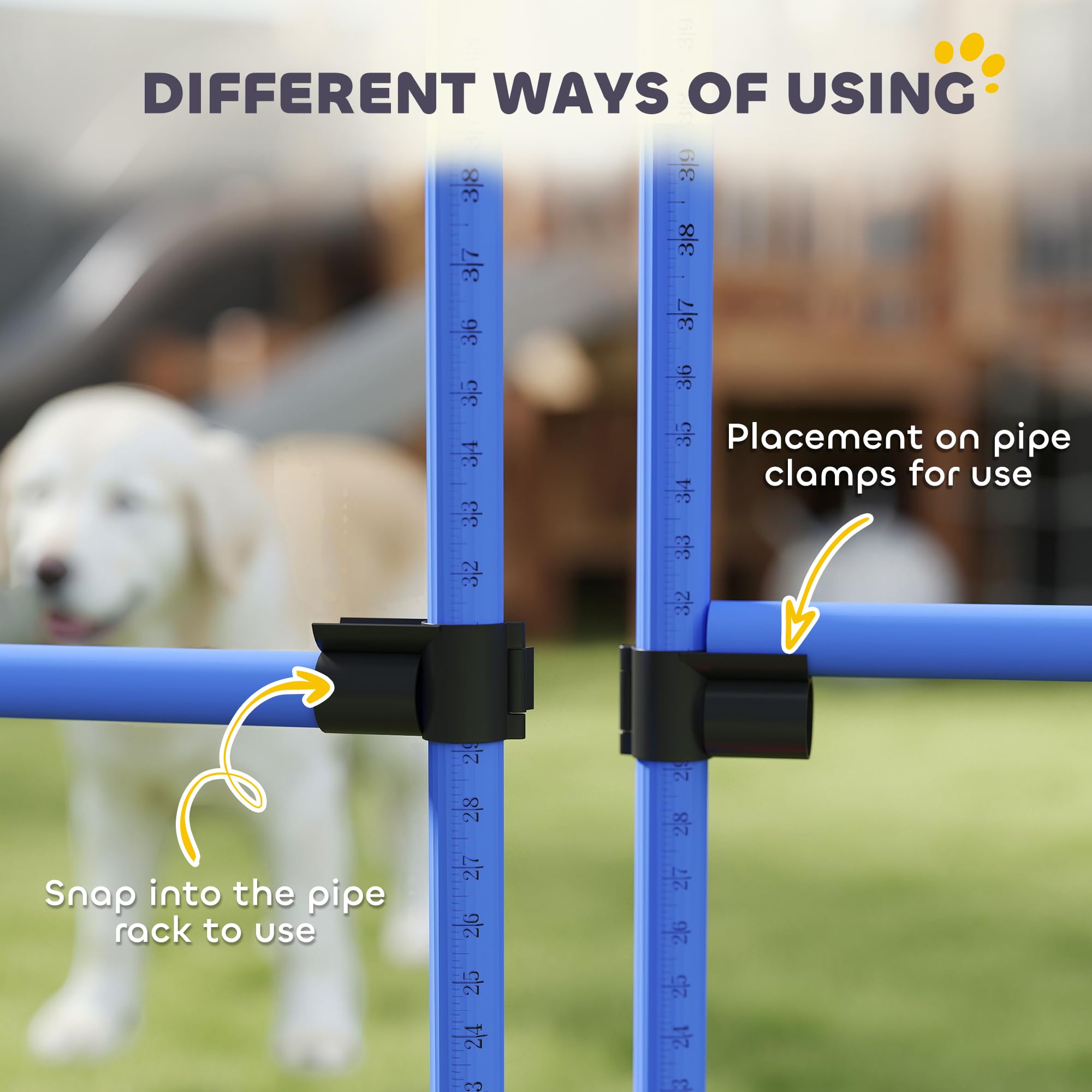 PawHut 4 Piece Dog Agility Training Equipment for Dog Agility Course with Adjustable Height Jump Bars, Included Carry Bag, & Displacing Top Bar, Blue - image 8